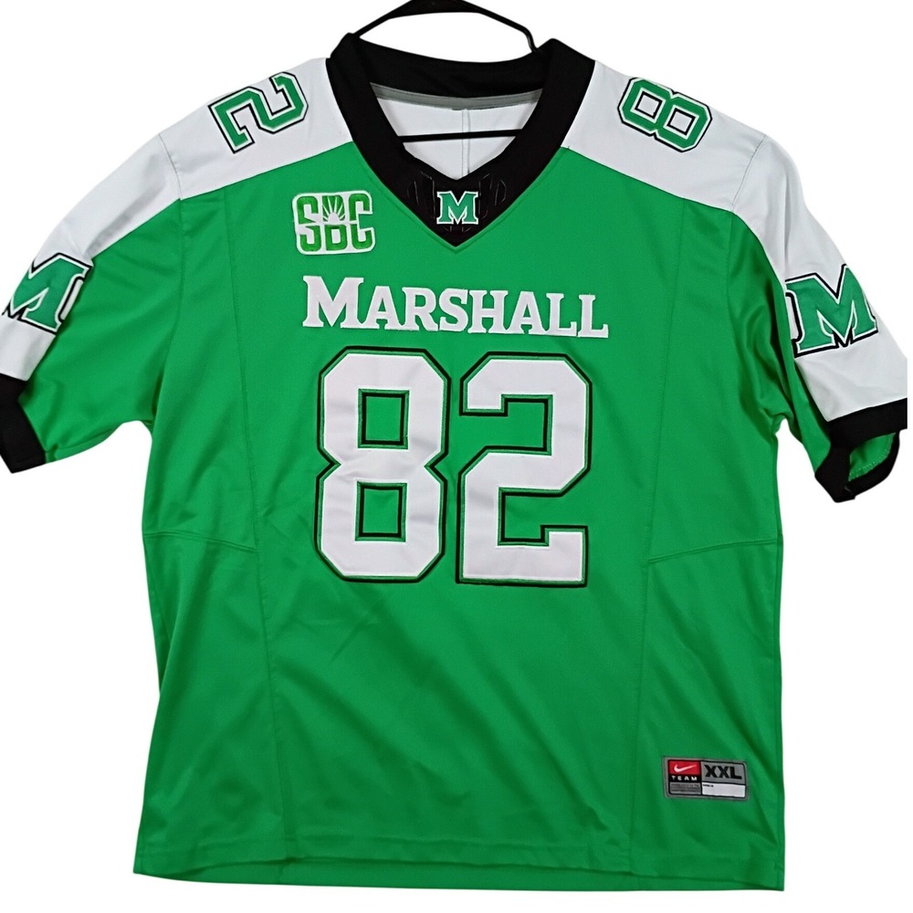 Nike Football Jersey Men XXL Green Marshall Thundering Herd Click 82 Patched Fan